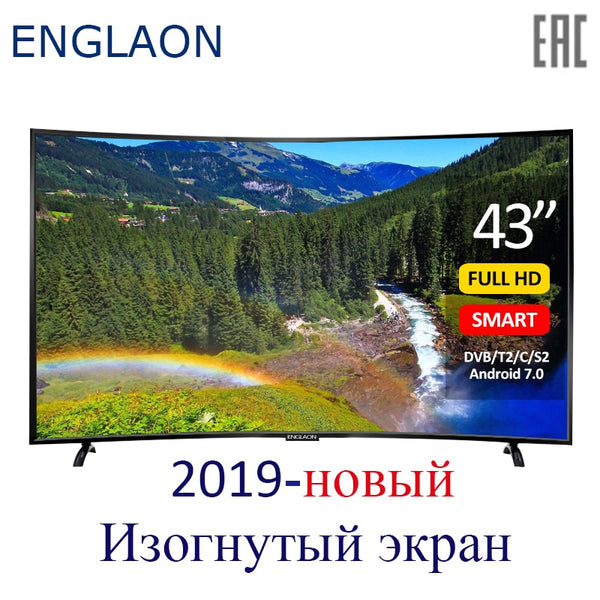 TV 43 inch ENGLAON UA430SF led television smart TV Curved TVs Smart + TV digital TV Android7.0